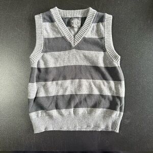Gray Striped Kids Sweater Vest